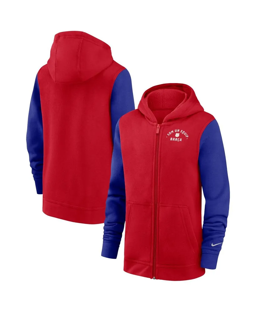 Big Boys Nike Red Barcelona Club Full-Zip Hoodie