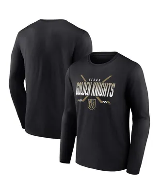 Men's Fanatics Black Vegas Golden Knights Covert Long Sleeve T-shirt