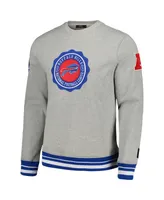 Men's Pro Standard Heather Gray Buffalo Bills Crest Emblem Pullover Sweatshirt