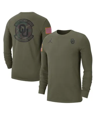 Men's Jordan Olive Oklahoma Sooners Military-Inspired Pack Long Sleeve T-shirt