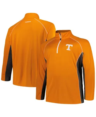 Men's Profile Tennessee Orange Volunteers Big and Tall Quarter-Zip Raglan Jacket