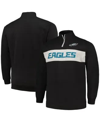 Men's Profile Black Philadelphia Eagles Big and Tall Fleece Quarter-Zip Jacket