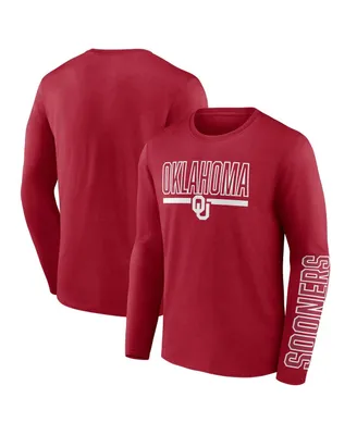 Men's Profile Crimson Oklahoma Sooners Big and Tall Two-Hit Graphic Long Sleeve T-shirt