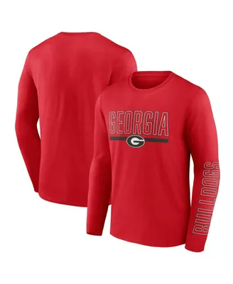 Men's Profile Red Georgia Bulldogs Big and Tall Two-Hit Graphic Long Sleeve T-shirt