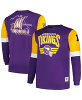 Men's Mitchell & Ness Purple Minnesota Vikings Big and Tall Fleece Pullover Sweatshirt