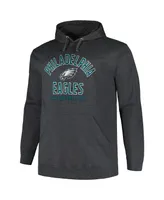 Men's Fanatics Heather Charcoal Philadelphia Eagles Big and Tall Pullover Hoodie