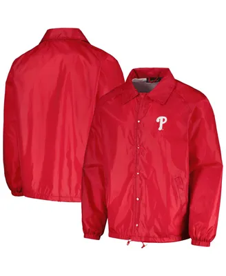 Men's Dunbrooke Red Philadelphia Phillies Coach's Raglan Full-Snap Windbreaker Jacket