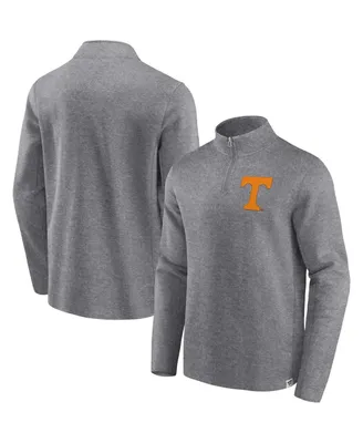 Men's Fanatics Heather Gray Distressed Tennessee Volunteers Vintage-Like Fleece Quarter-Zip Jacket