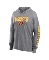 Women's Fanatics Heather Gray Washington Commanders Classic Outline Pullover Hoodie