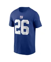 Men's Nike Saquon Barkley Royal New York Giants Player Name and Number T-shirt