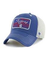 Men's '47 Brand Royal Philadelphia 76ers Five Point Patch Clean Up Adjustable Hat