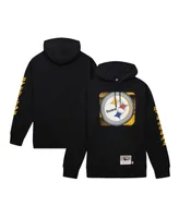 Men's Mitchell & Ness Black Pittsburgh Steelers Gridiron Classics Big Face 7.0 Pullover Hoodie