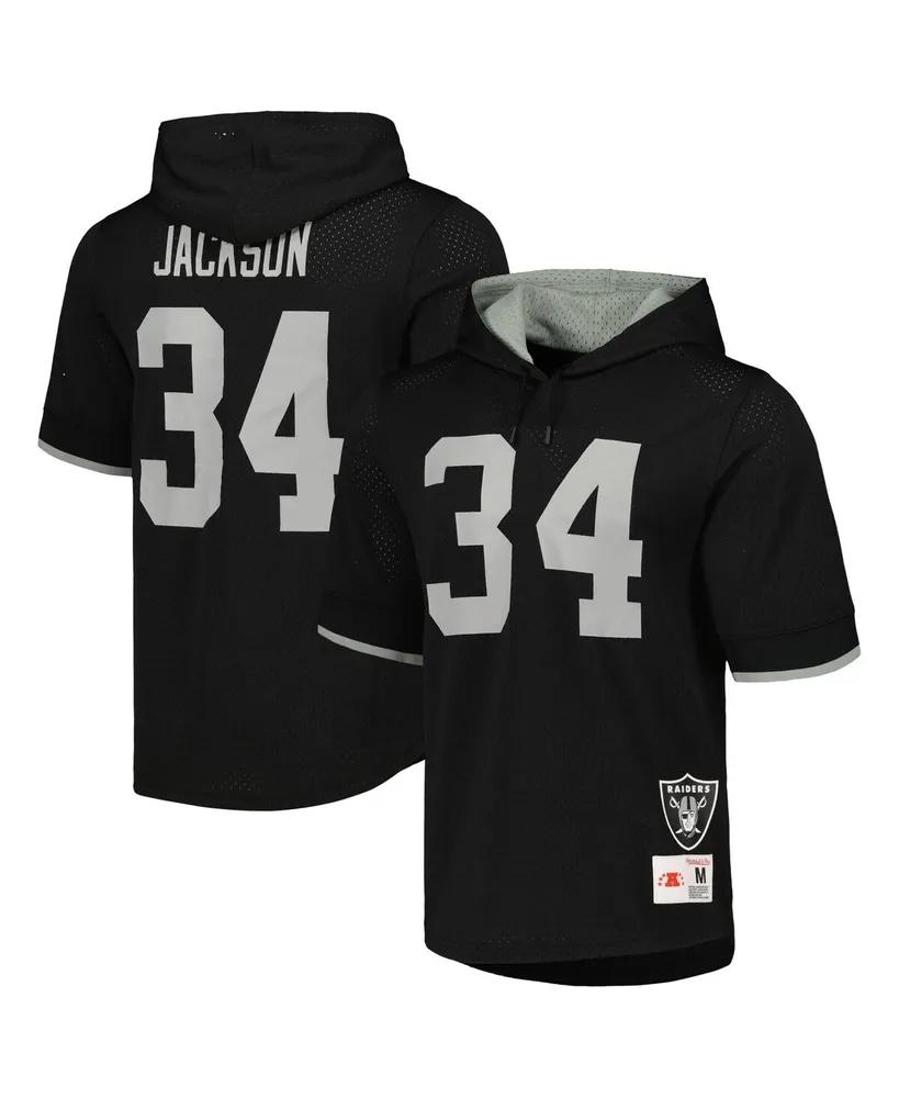 Men's Mitchell & Ness Bo Jackson Black Los Angeles Raiders Gridiron Classics Retired Player Name and Number Mesh Hoodie T-shirt