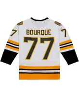 Men's Mitchell & Ness Ray Bourque White Boston Bruins Captain Patch 1989/90 Blue Line Player Jersey