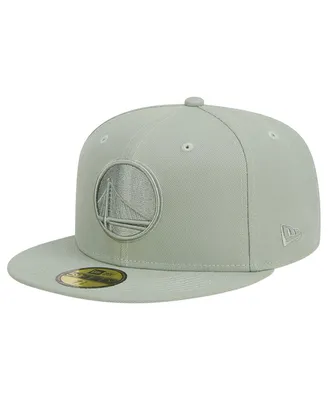 Men's New Era Light Green Golden State Warriors Sage Color Pack 59FIFTY Fitted Hat