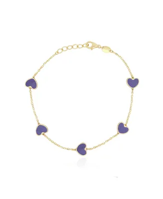 The Lovery Amethyst Heart Station Bracelet