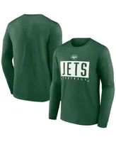 Men's Fanatics Green New York Jets Stack The Box Long Sleeve T-shirt