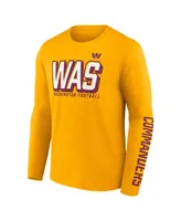 Men's Fanatics Gold, Burgundy Washington Commanders Two-Pack T-shirt Combo Set