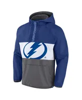 Men's Fanatics Blue Tampa Bay Lightning Flagrant Foul Anorak Raglan Half-Zip Hoodie Jacket