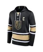 Men's Fanatics Mark Stone Black Vegas Golden Knights Name and Number Lace-Up Pullover Hoodie