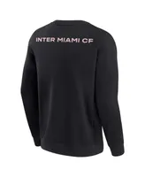 Men's and Women's Fanatics Signature Black Inter Miami Cf Super Soft Fleece Crew Sweatshirt