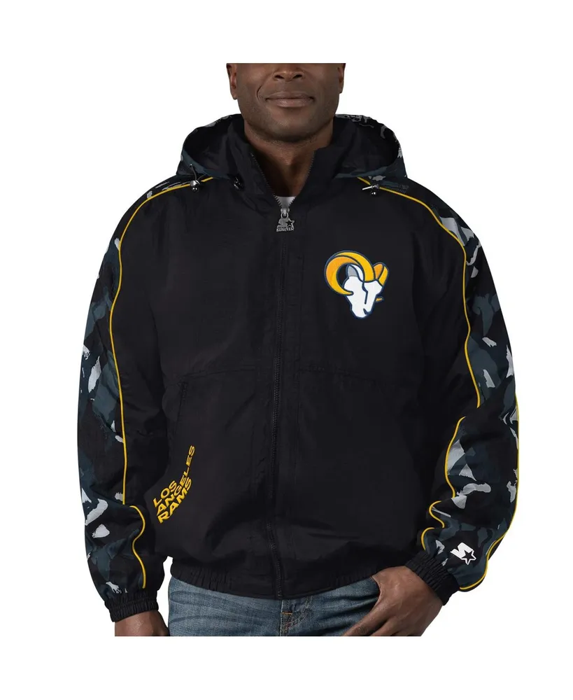 Men's Starter Black Los Angeles Rams Thursday Night Gridiron Full-Zip Hoodie Jacket