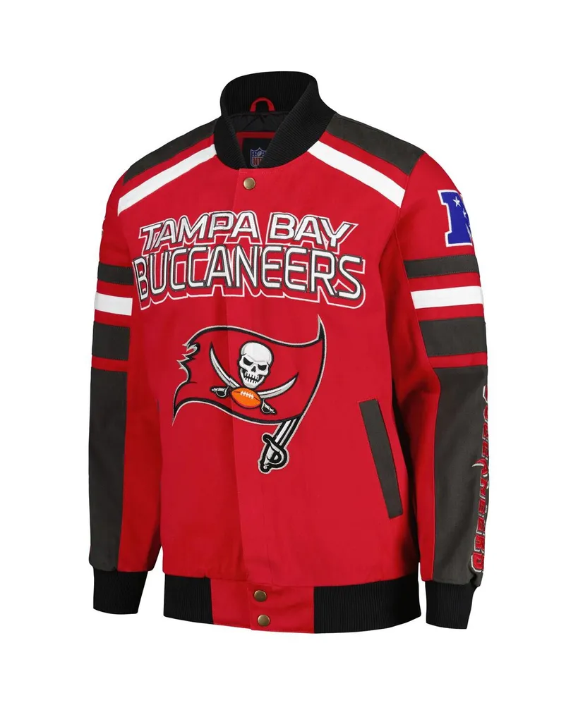 Men's G-iii Sports by Carl Banks Red Tampa Bay Buccaneers Power Forward Racing Full-Snap Jacket