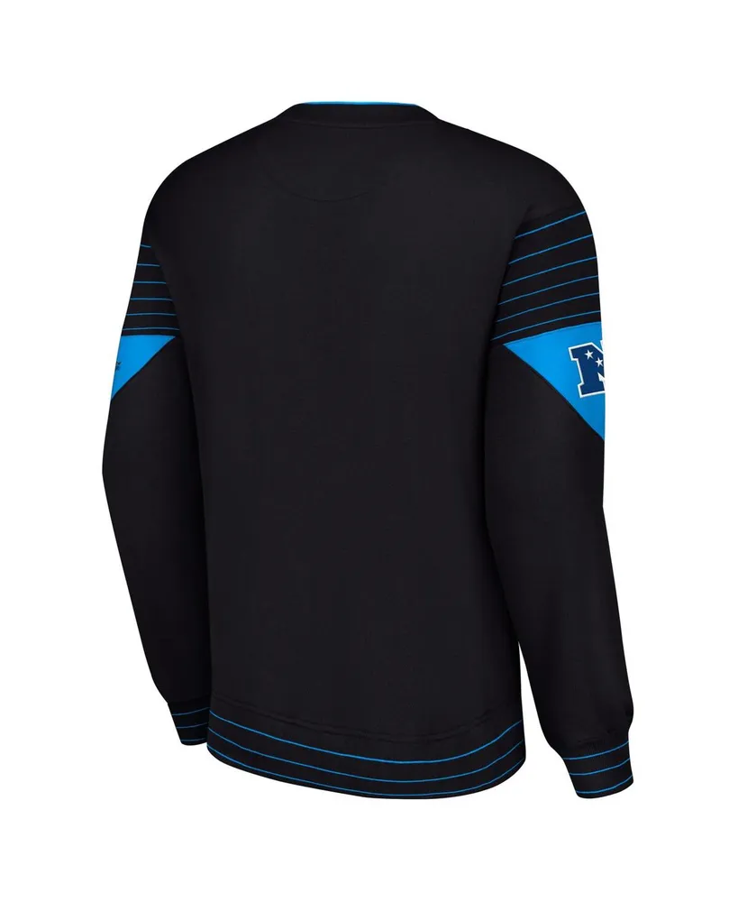 Men's Starter Black Carolina Panthers Face-Off Pullover Sweatshirt