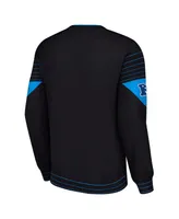 Men's Starter Black Carolina Panthers Face-Off Pullover Sweatshirt
