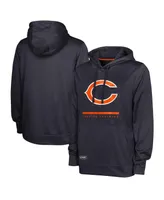 Men's Navy Chicago Bears Speed Drill Streak Pullover Hoodie