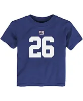 Toddler Boys and Girls Nike Saquon Barkley Royal New York Giants Player Name Number T-shirt