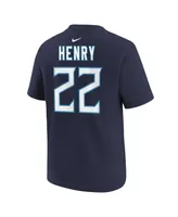 Big Boys Nike Derrick Henry Navy Tennessee Titans Player Name and Number T-shirt