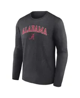 Men's Fanatics Heather Charcoal Alabama Crimson Tide Campus Long Sleeve T-shirt