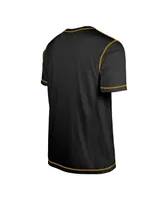 Men's New Era Black Pittsburgh Steelers Third Down Puff Print T-shirt