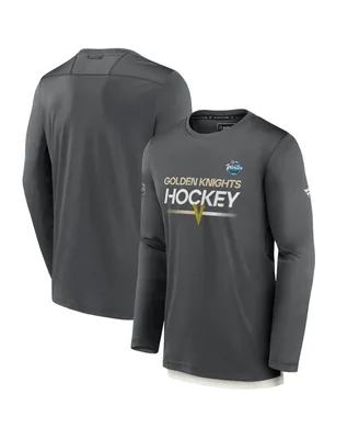 Men's Fanatics Charcoal Vegas Golden Knights 2024 Nhl Winter Classic Authentic Pro Tech Long Sleeve T-shirt