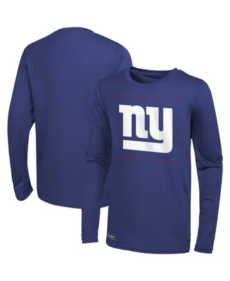 Men's Royal New York Giants Side Drill Long Sleeve T-shirt