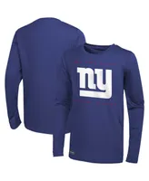 Men's Royal New York Giants Side Drill Long Sleeve T-shirt