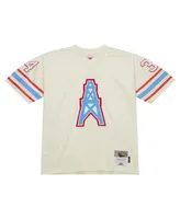 Men's Mitchell & Ness Earl Campbell Cream Houston Oilers Chainstitch Legacy Jersey