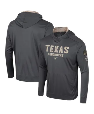 Men's Colosseum Charcoal Texas Longhorns Oht Military-Inspired Appreciation Long Sleeve Hoodie T-shirt