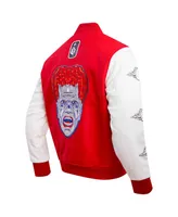 Men's Freeze Max Red Are You Afraid of the Dark? Scare Squad Monster Full-Zip Varsity Jacket