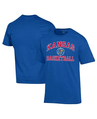 Men's Champion Royal Kansas Jayhawks Basketball Icon T-shirt