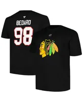 Men's Profile Connor Bedard Black Chicago Blackhawks Big and Tall Name Number T-shirt