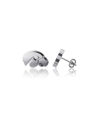 Women's Dayna Designs Iowa Hawkeyes Team Logo Silver Post Earrings