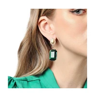 Sohi Women's Green Stone Drop Earrings