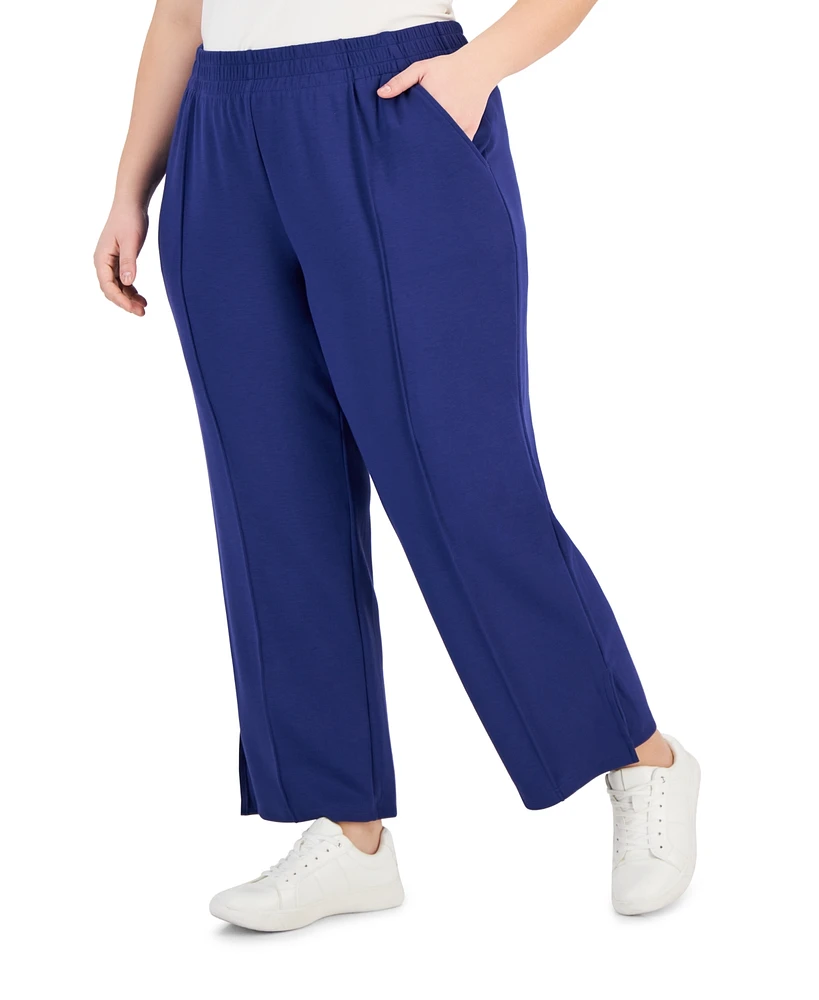 Id Ideology Plus High Rise Wide Leg Sweatpants, Created for Macy's