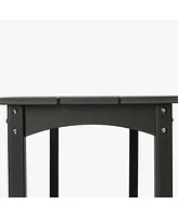 55" Outdoor Patio Hdpe Adirondack 2-Tier Shelf Console Table