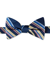 Tommy Hilfiger Men's Stripe Bow Tie & Solid Pocket Square Set