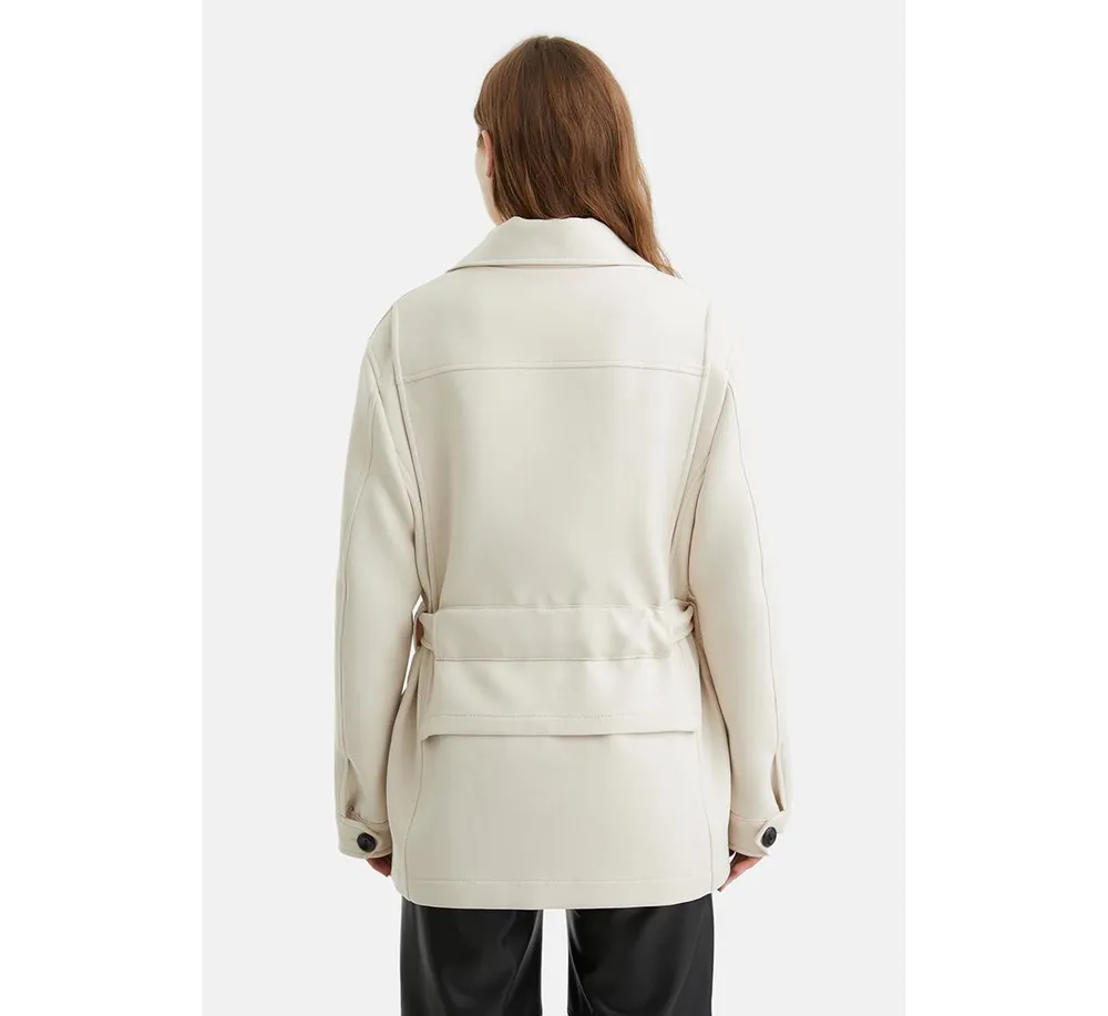 Women's Belted Fluffy Jacket