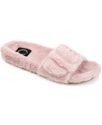 Journee Collection Women's Shadow Faux Fur Slide Slipper