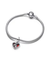 Pandora Sterling Silver Padlock Heart Double Dangle Charm